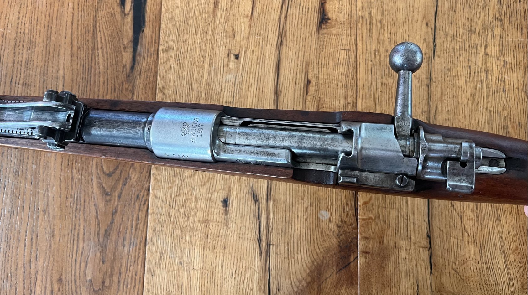 Gewehr 98 Hersteller: Amberg, Baujahr 1917, EWB, nummerngleich mit Top Lauf – Bild 4