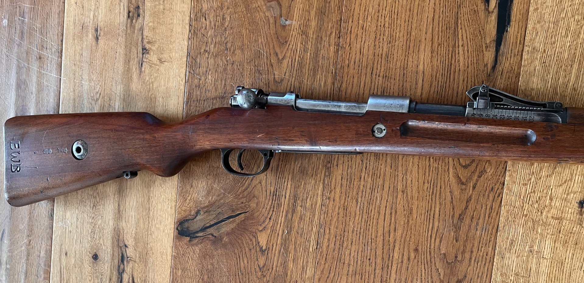 Gewehr 98 Hersteller: Amberg, Baujahr 1917, EWB, nummerngleich mit Top Lauf – Bild 2