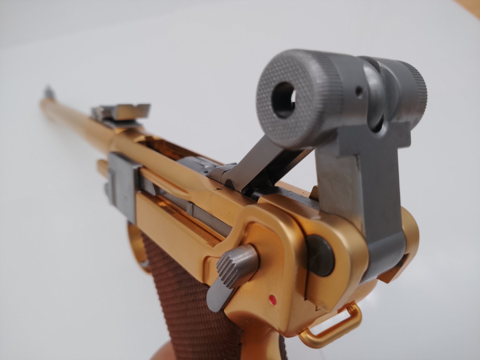 P08 , 8 Inch Full Metal GBB Gold Softair Pistole, 6 mm – Bild 3