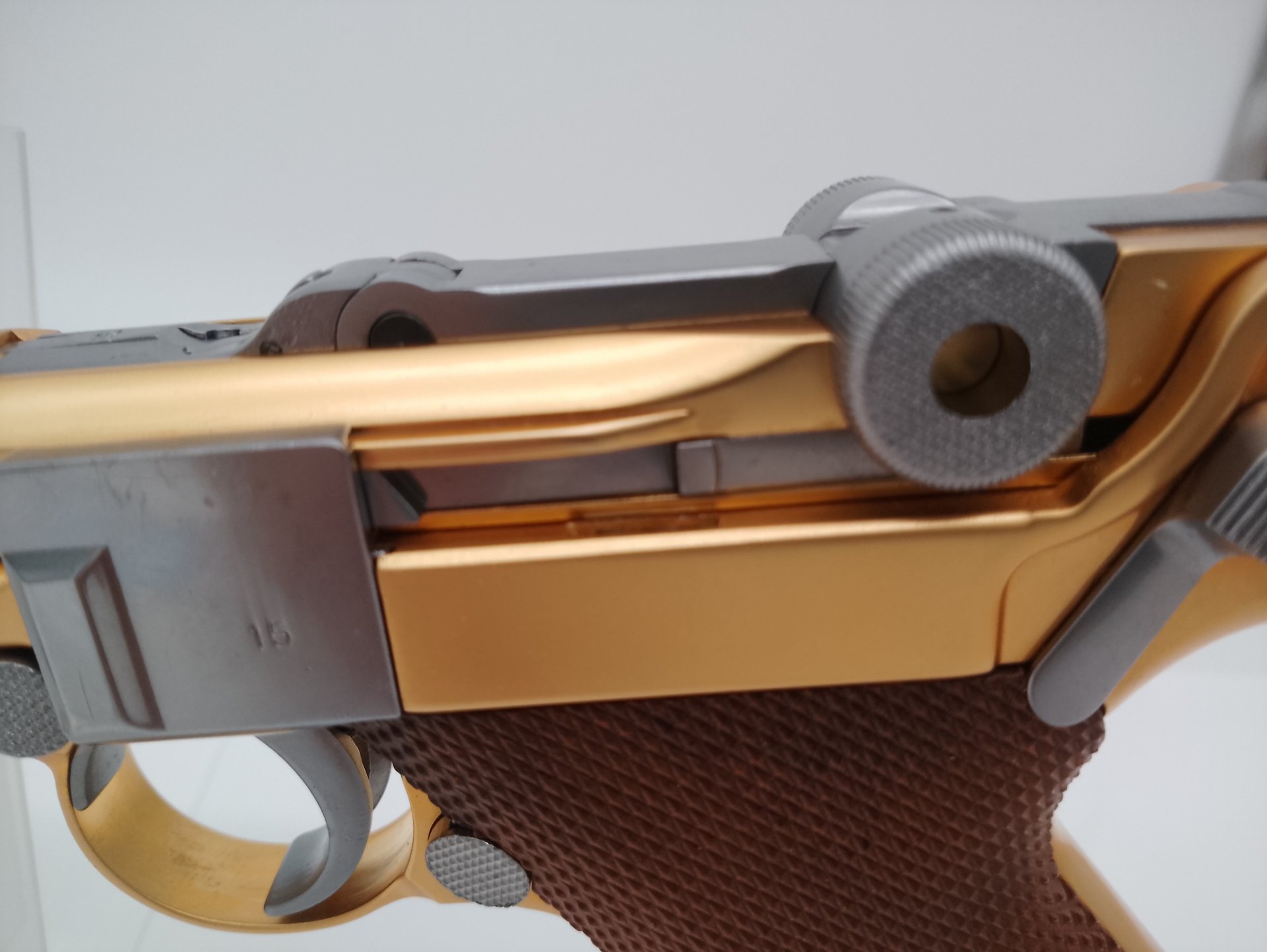 P08 , 8 Inch Full Metal GBB Gold Softair Pistole, 6 mm – Bild 10