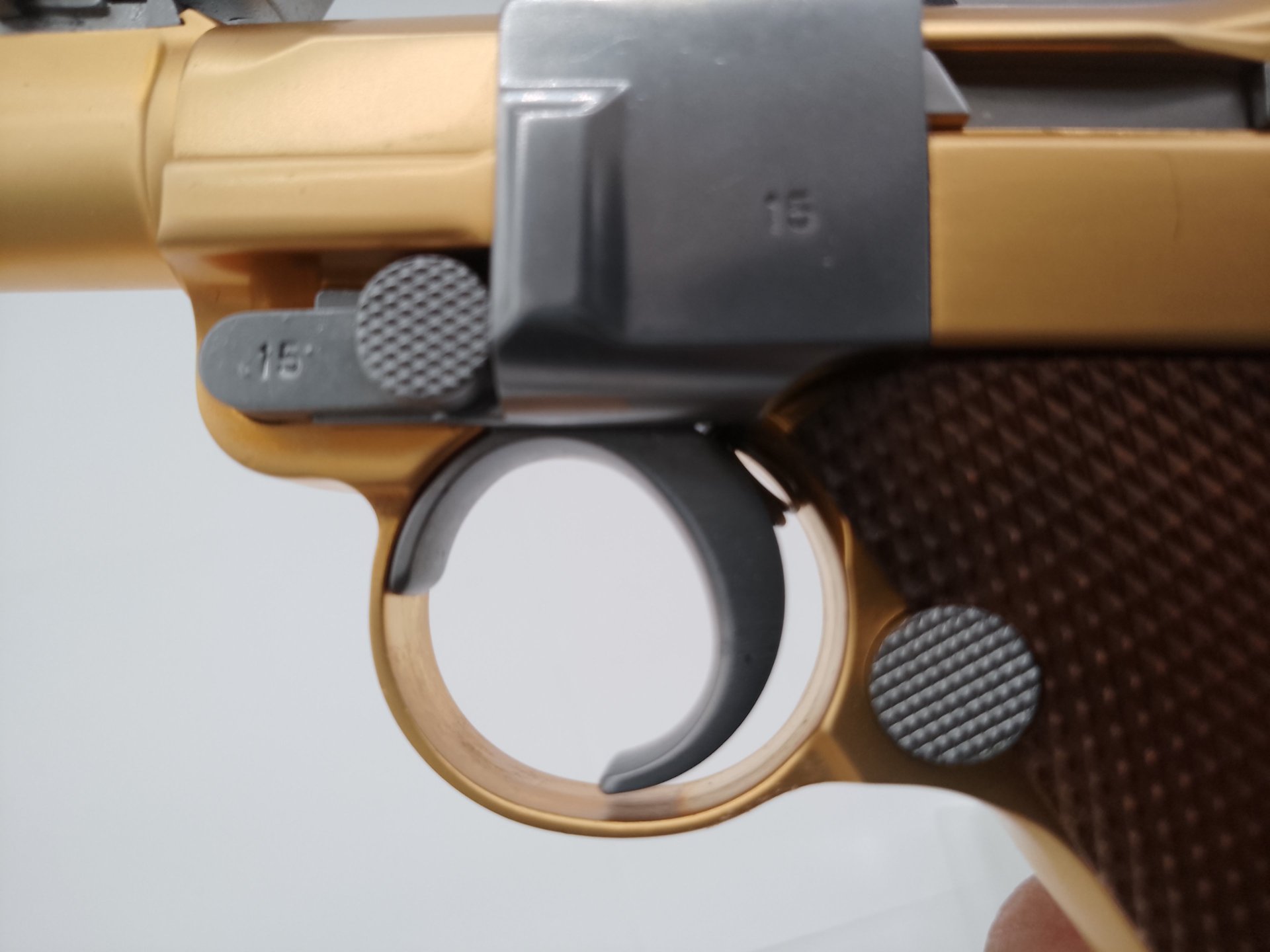 P08 , 8 Inch Full Metal GBB Gold Softair Pistole, 6 mm – Bild 2