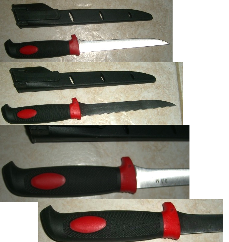 Filetiermesser mit Scheide und schwarzem Griff – Bild 1