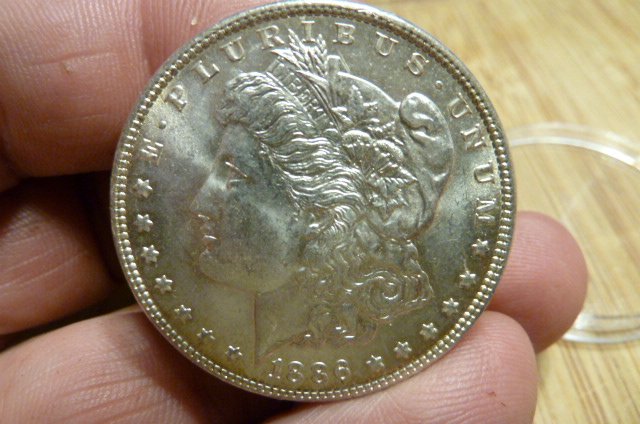 Morgan Dollar USA 1886 und ELLI Island Liberty 1 Dollar 1986 PP – Bild 3