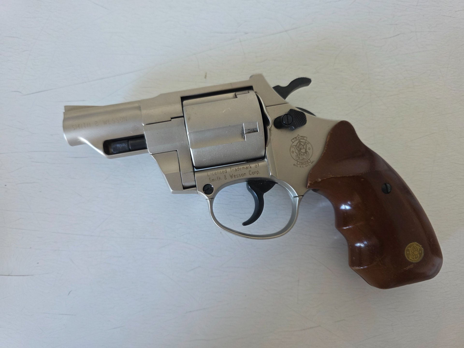 Smith & Wesson Combat Schreckschuss Revolver 9 mm R.K. vernickelt – Bild 1
