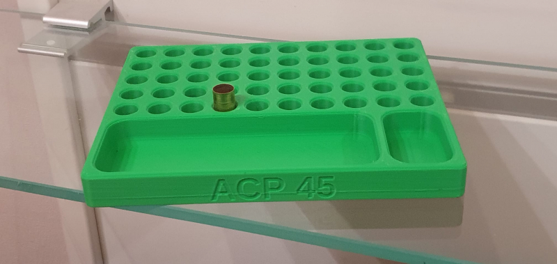 Ladebrett für ACP 45 mit Fächer für Geschosse und Zündhütchen – Bild 1