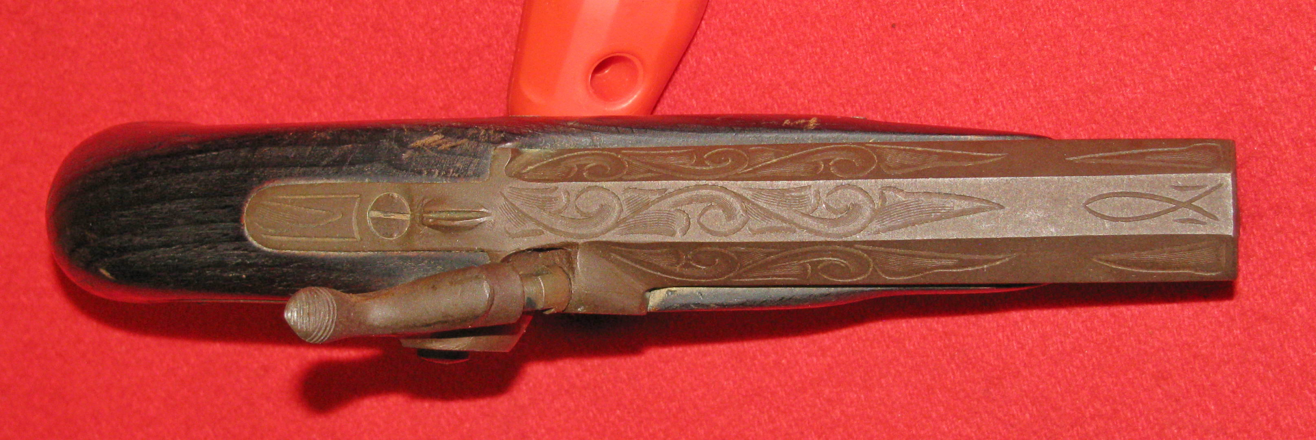 Perkussion Derringer Vorderlader Pistole mit Verzierungen – Bild 4