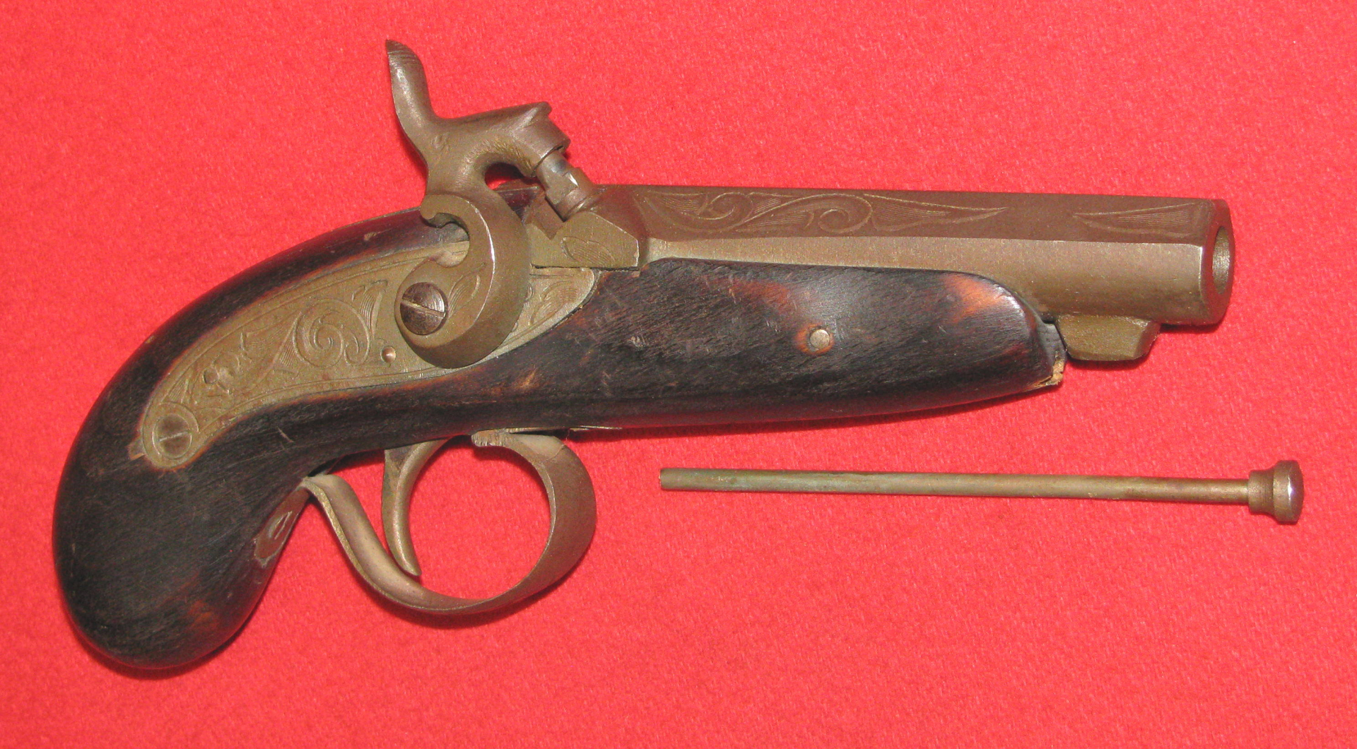 Perkussion Derringer Vorderlader Pistole mit Verzierungen – Bild 2