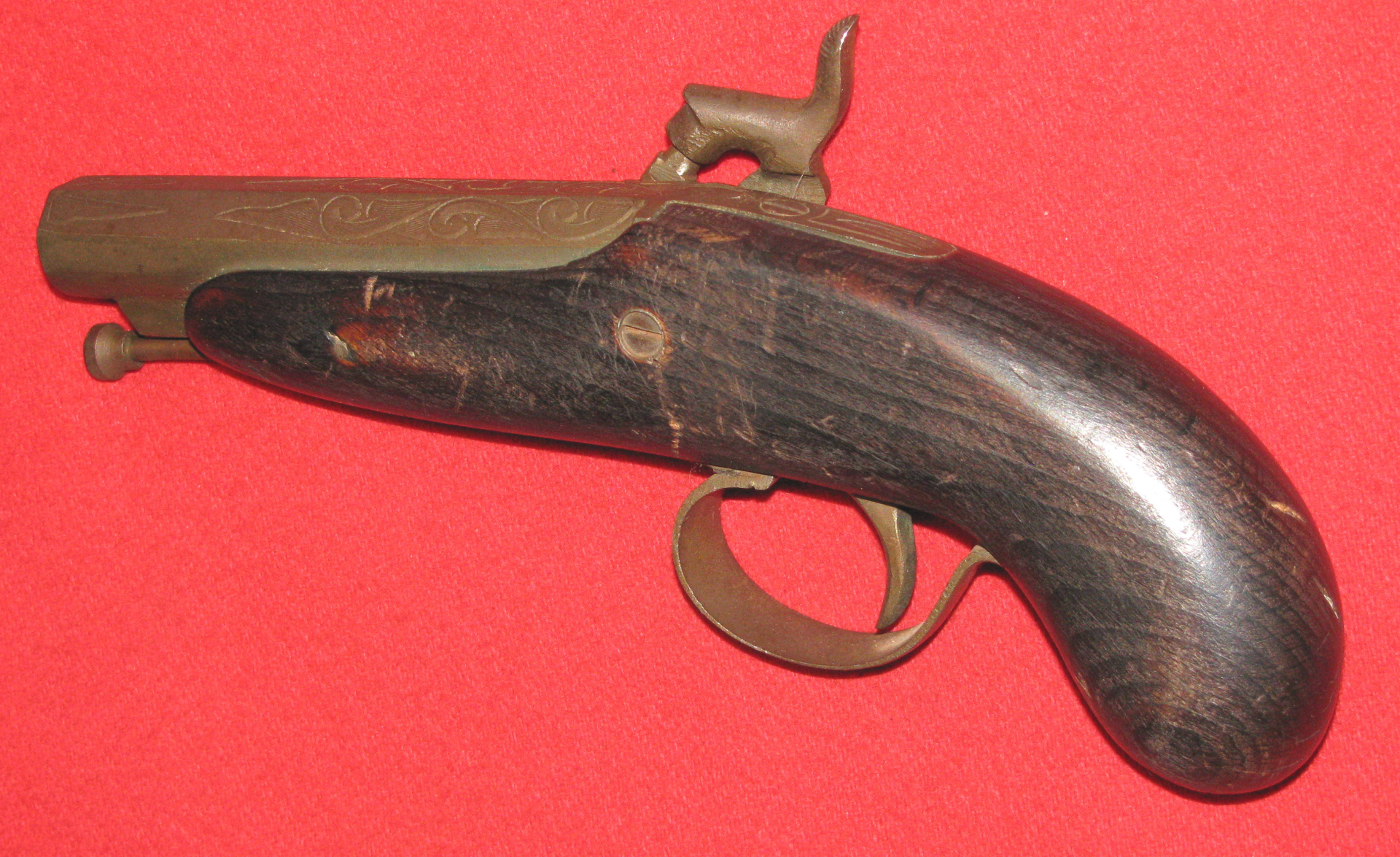 Perkussion Derringer Vorderlader Pistole mit Verzierungen – Bild 1