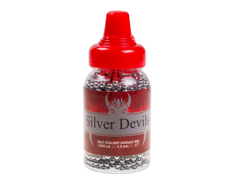 BB BBs BB's Stahlrundkugeln Silver Devil Devil's Devils 4,46 mm 1500 Stück 0,35 g 5,23 gr – Bild 1