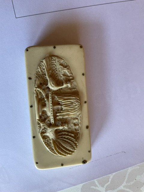 Schnupftabakdose Walrossbein – Bild 1