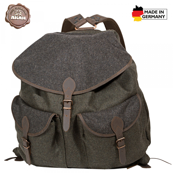 LODENRUCKSACK grün/grau mit wasserabweisender Teflonbeschichtung | 20 Liter, nur 770g | 55 x 45cm – Bild 1