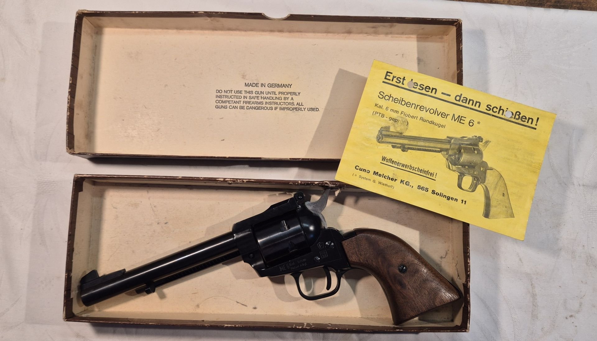 Sammlerstück: Melcher ME6 Revolver 6mm Flobert, originalverpackt – Bild 1