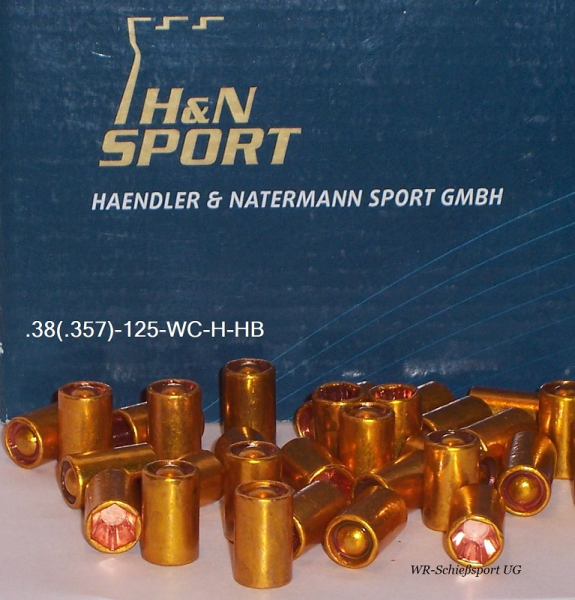 500 H&N .38(.357Dia.) - 125 - WC-H-HB - verkupfert-HIGH-SPEED -2000er Bulk – Bild 1