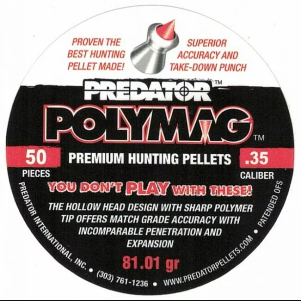 JSB Polymag Predator Diabolo Blei 9 mm .35 50 St. / Dose 5,25 Gramm (81,01 Grain) schwerer – Bild 1