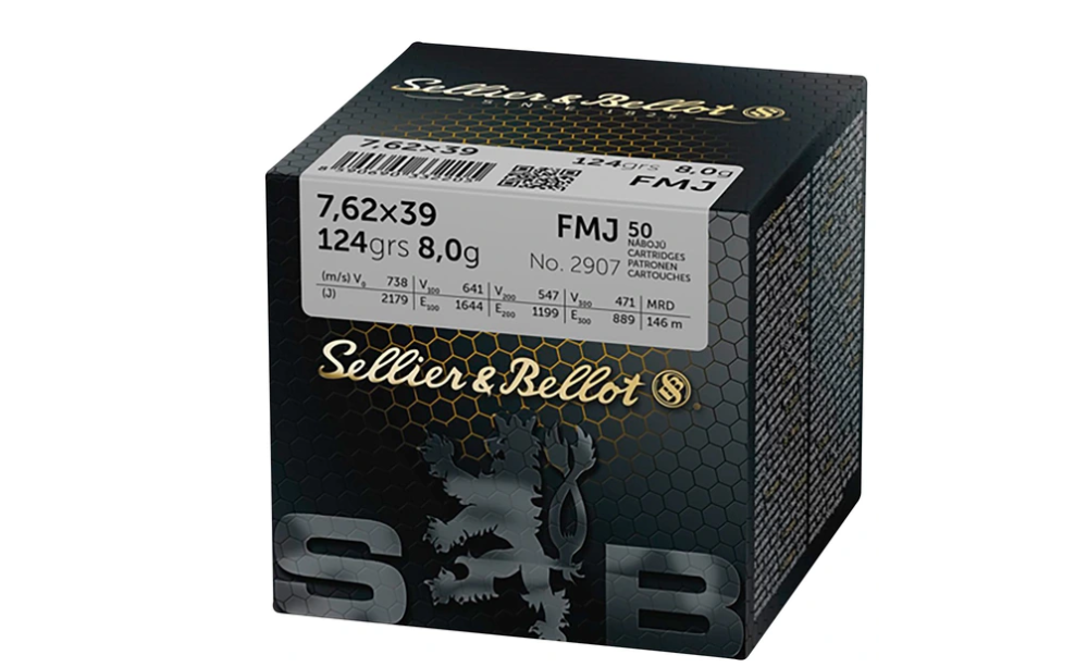 150 Schuss Sellier & Bellot 7,62x39 FMJ 8g 124grs AK Patronen S&B Versandkostenfrei – Bild 1