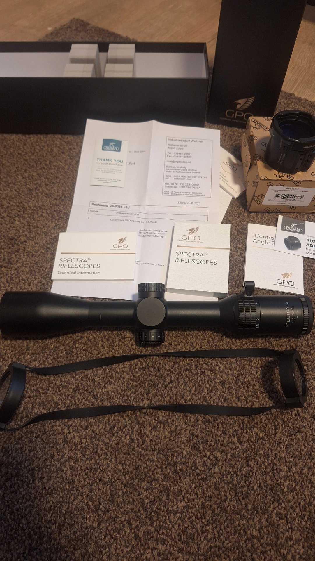 GPO Zielfernrohr 1,5-9x44 mit Rusan MAR – Bild 1