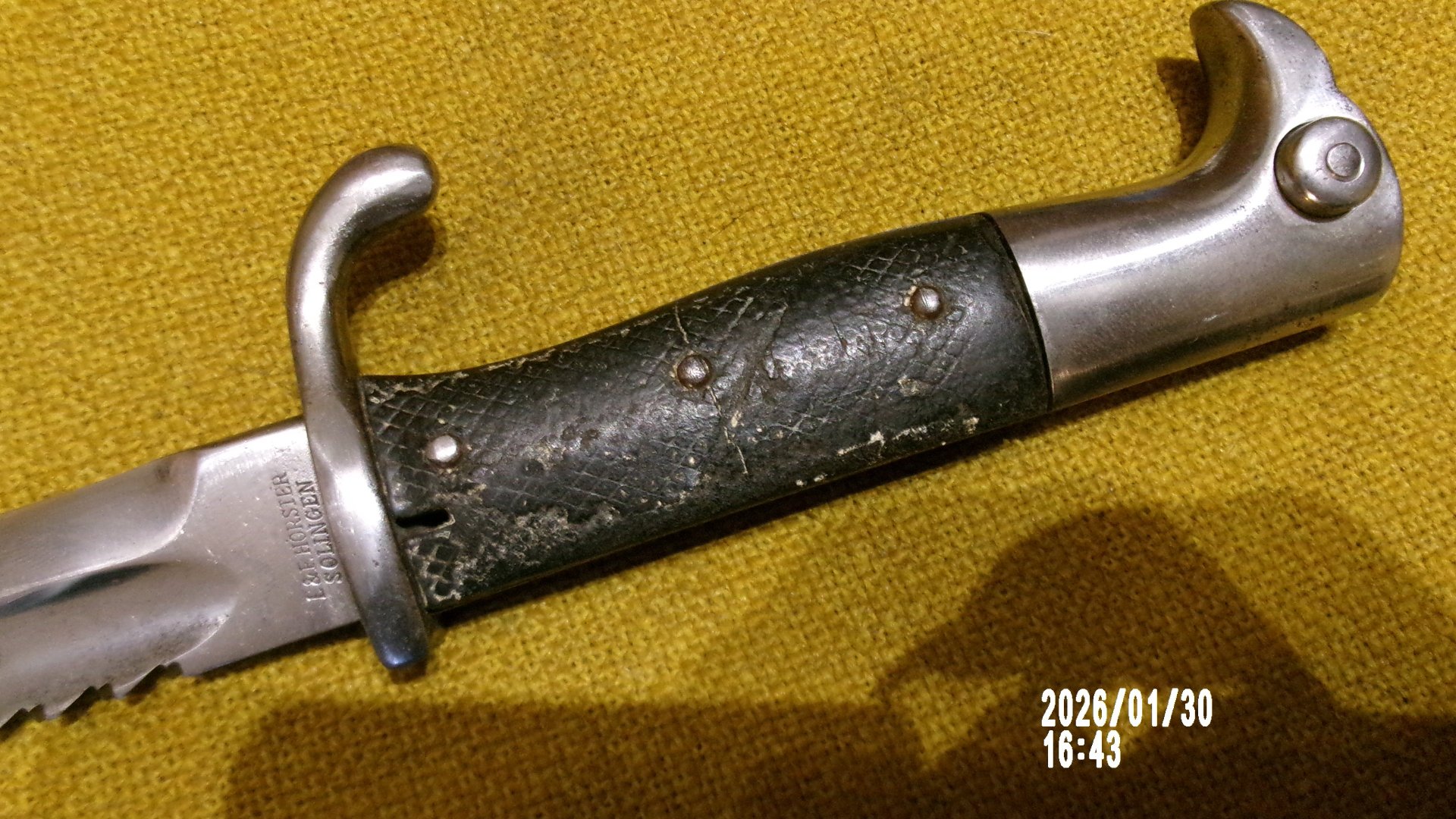 Selten KS 98 Bajonett für Maschinengewehrschützen, 1 WK Feldgrau Seitengewehr – Bild 1
