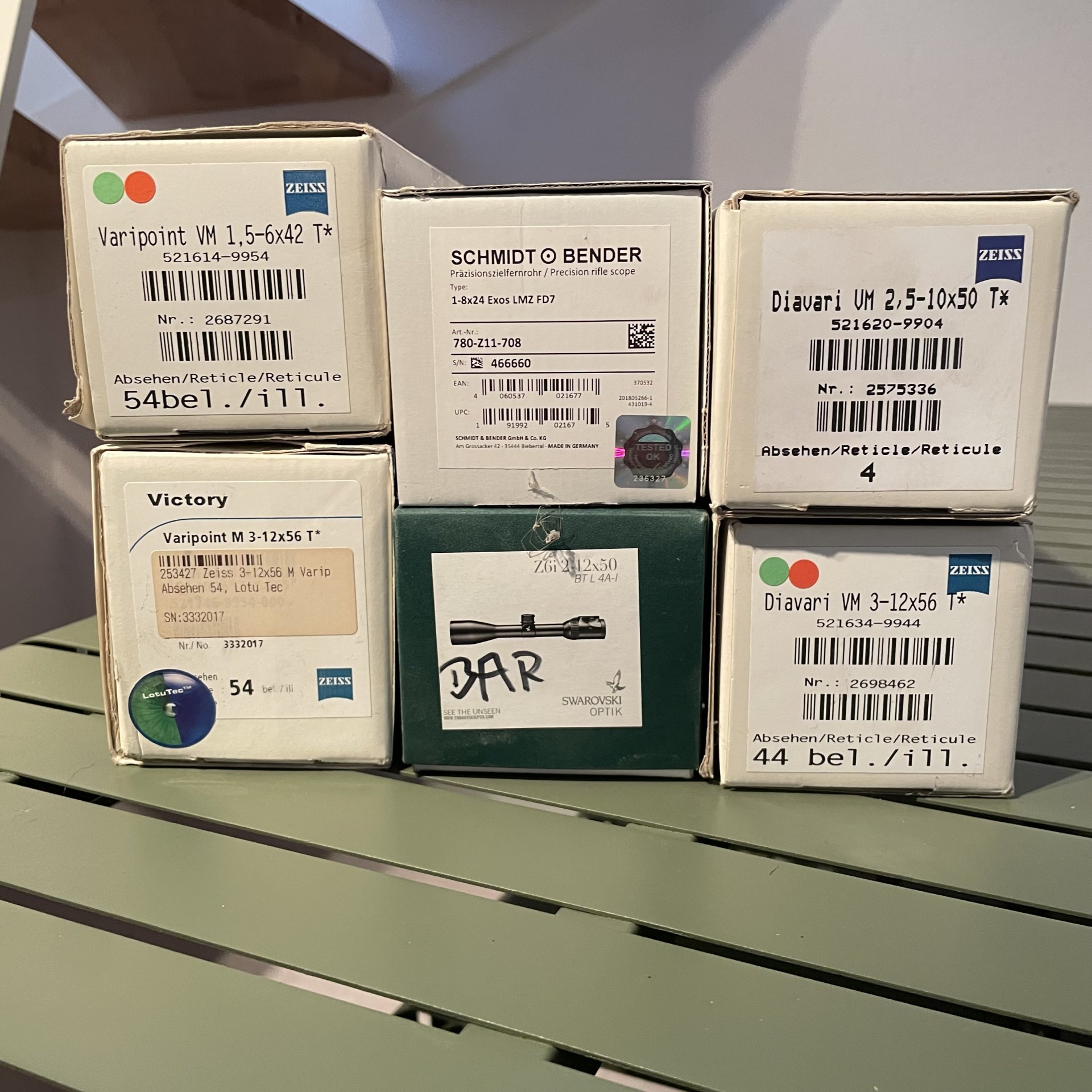 Originalverpackungen Zeiss Varipoint Dialyth, Swarovski Z6 und Schmidt & Bender Exos Polar – Bild 2