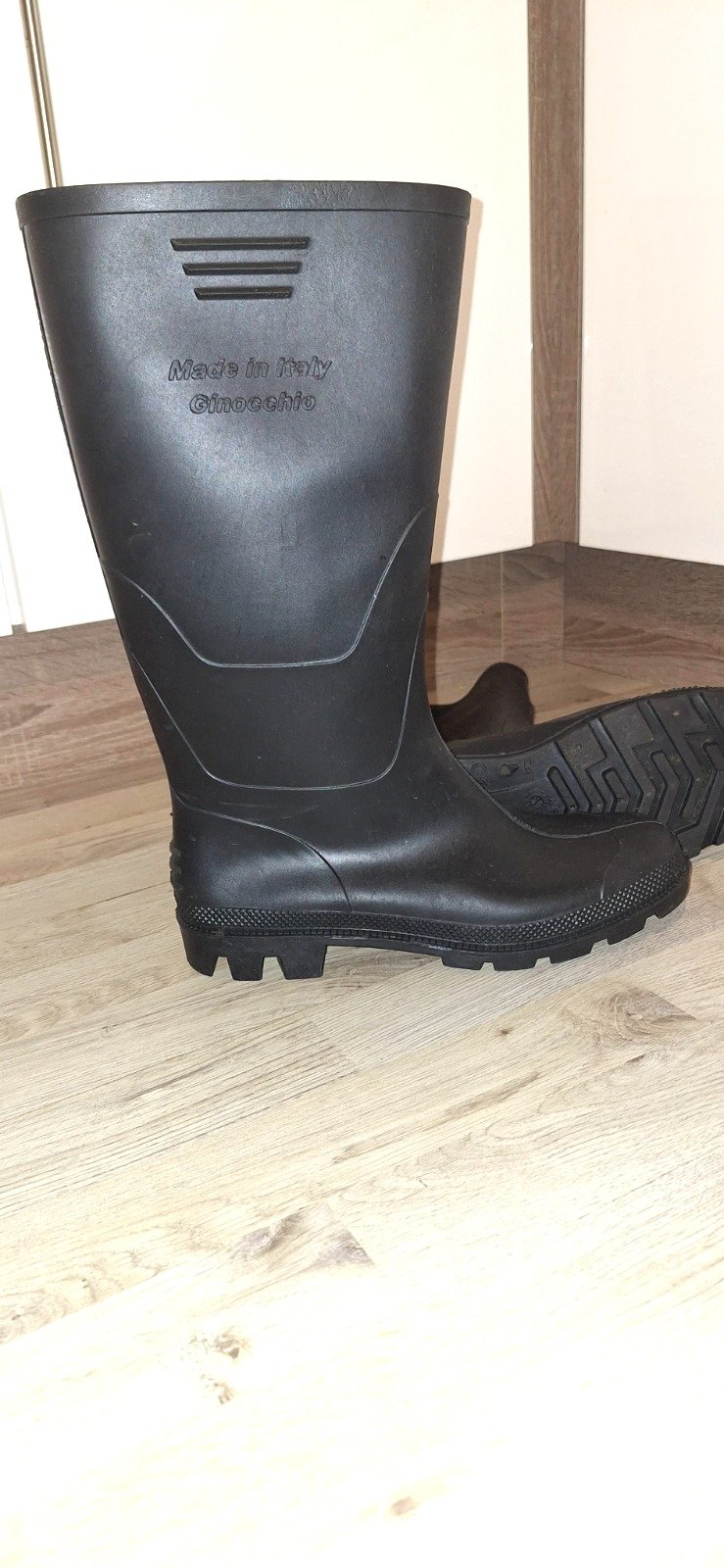Gummistiefel Ginocchio Stiefel schwarz, Gr. 44 Wald Jagd neuwertig – Bild 1