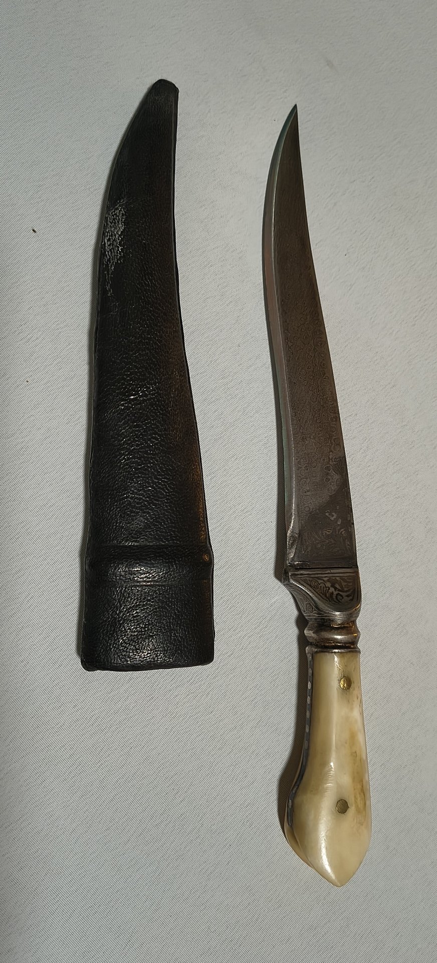 Historischer Pesh-Kabz Dolch Indien Persien – Wootz Damastknauf – Bild 3