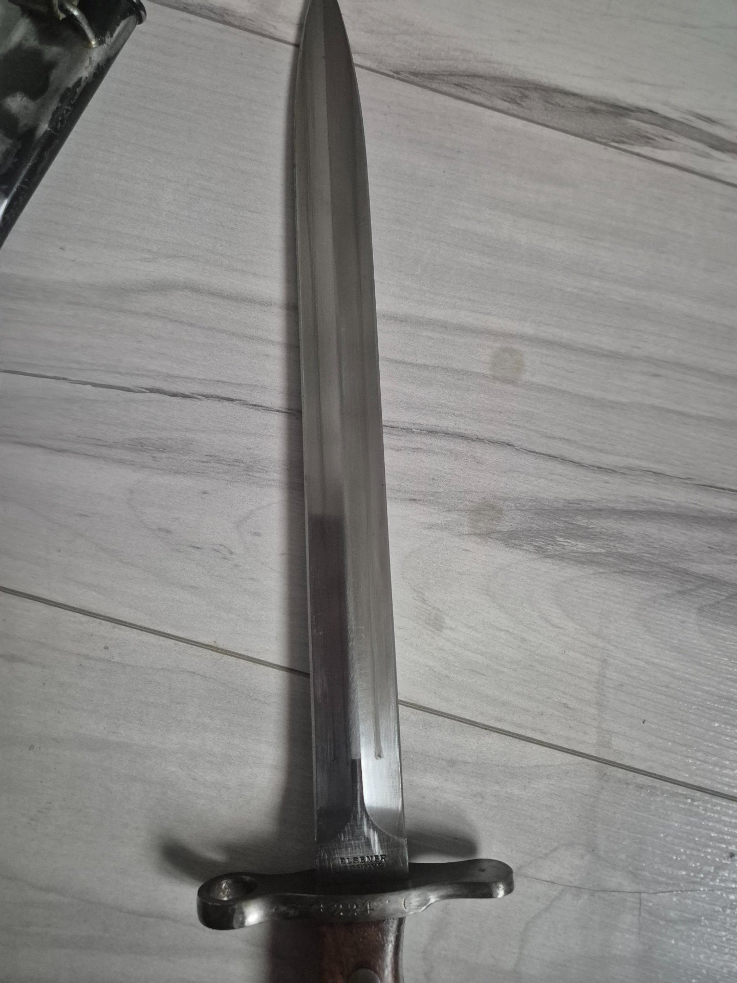 Schweizer Seitengewehr- Modell 1911 - dreistellige Seriennr. - Elsener Schwyz – Bild 3