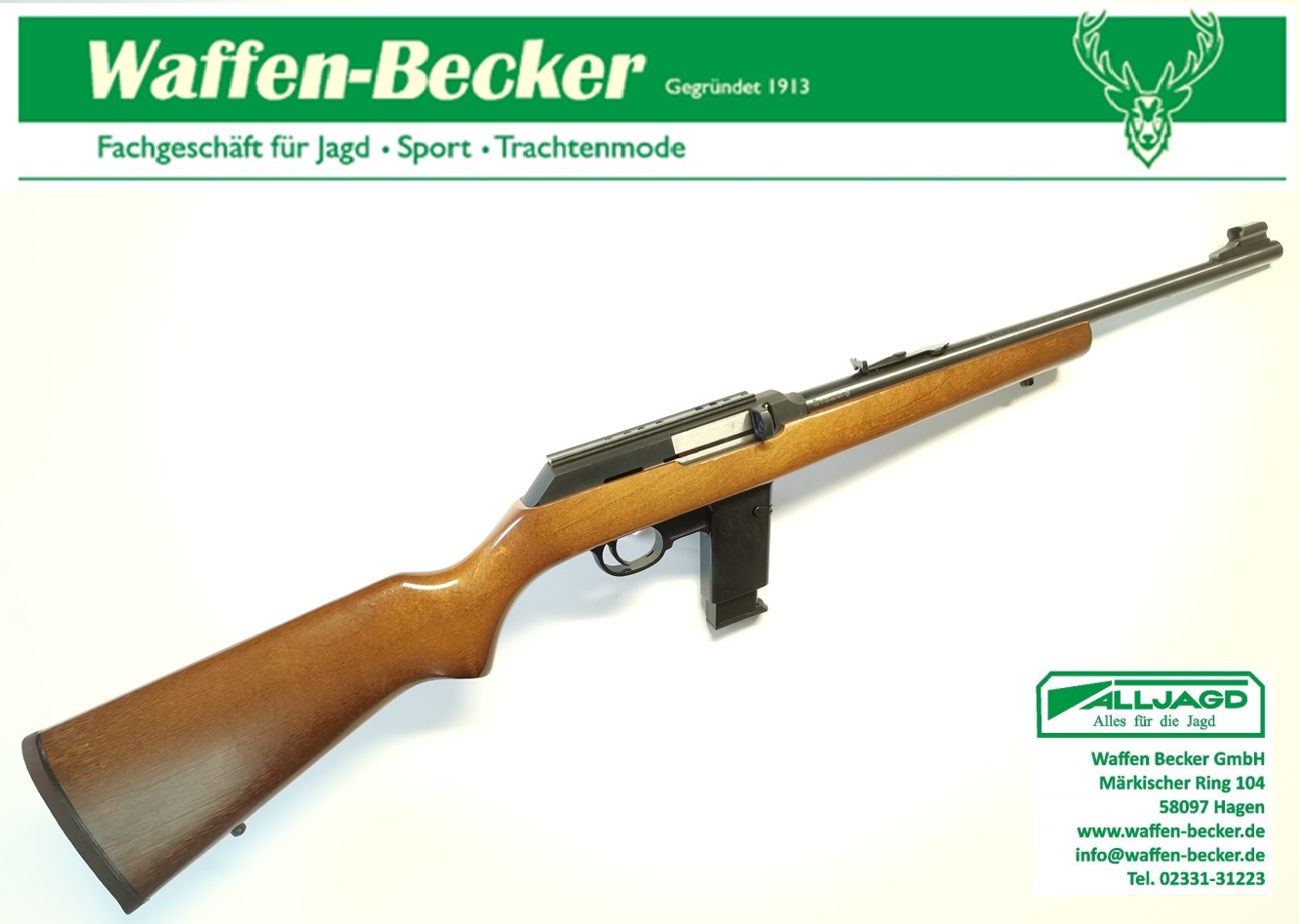 SLB Marlin Mod. 9 Camp Carbine Kal. 9mm Luger mit 16mm Zielfernrohrschiene und 10-Schuss Magazin – Bild 1
