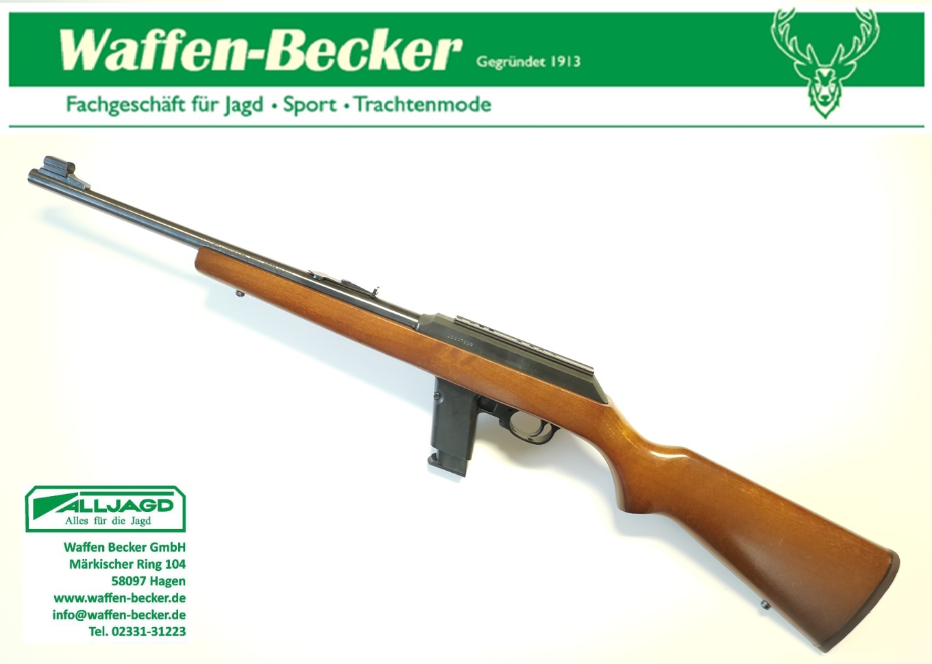 SLB Marlin Mod. 9 Camp Carbine Kal. 9mm Luger mit 16mm Zielfernrohrschiene und 10-Schuss Magazin – Bild 2