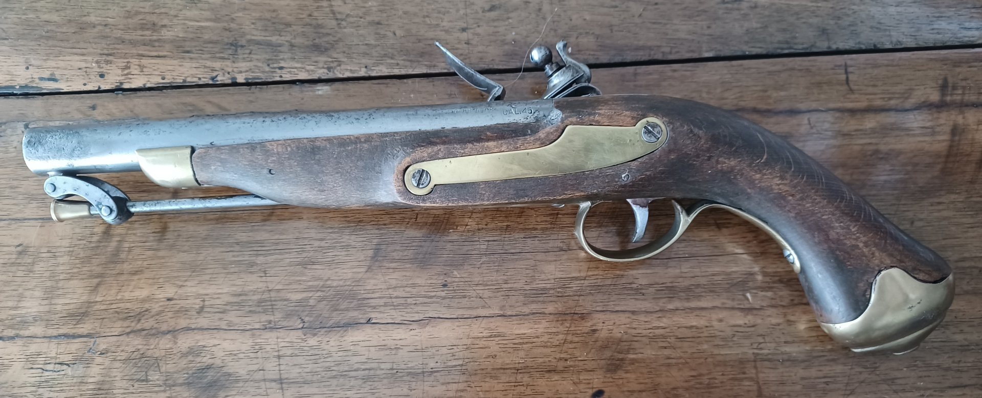 aus Nachlaß:Steinschloßpistole cal.45 (Replica)-m.Beschuß – Bild 2