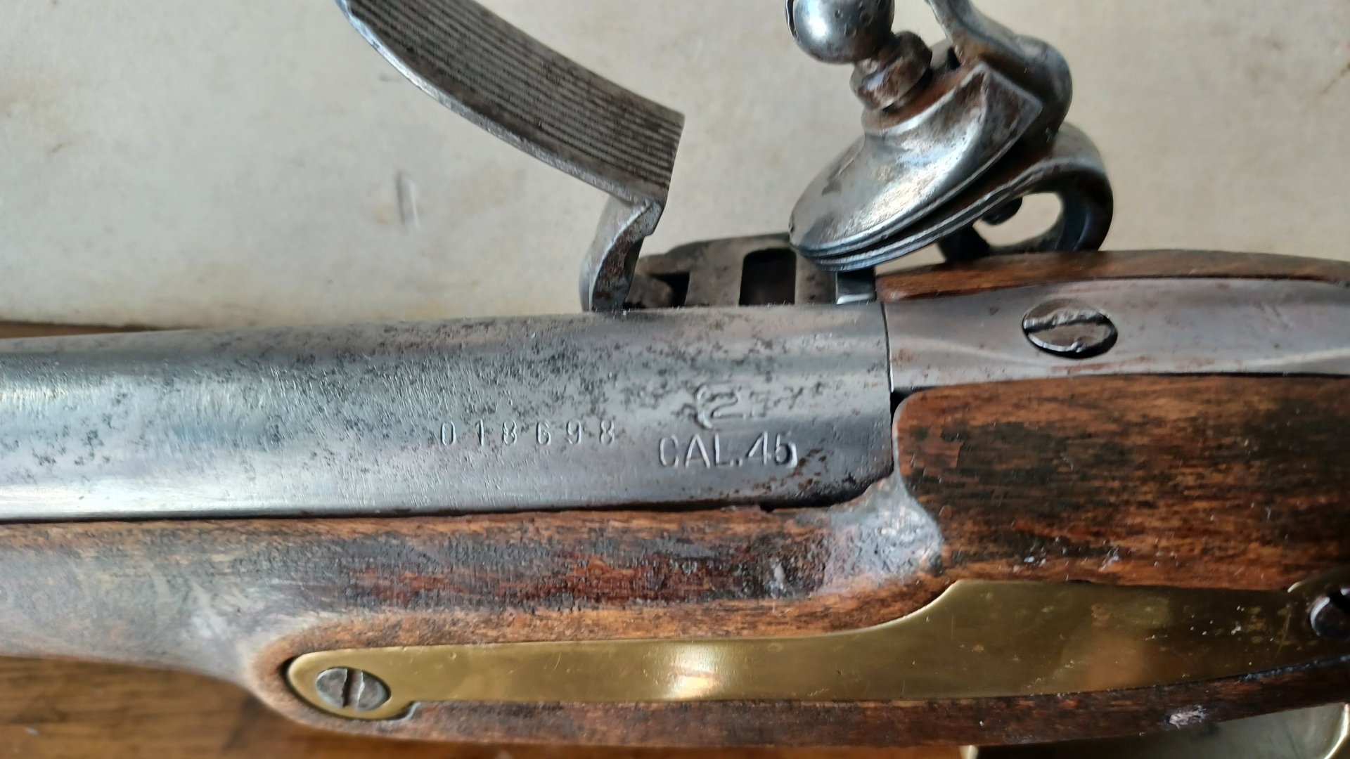 aus Nachlaß:Steinschloßpistole cal.45 (Replica)-m.Beschuß – Bild 4