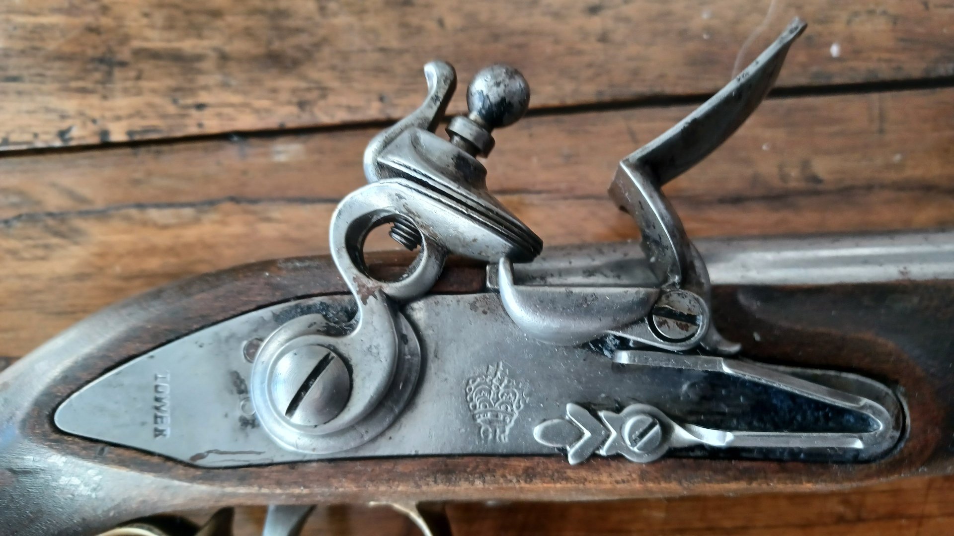 aus Nachlaß:Steinschloßpistole cal.45 (Replica)-m.Beschuß – Bild 3