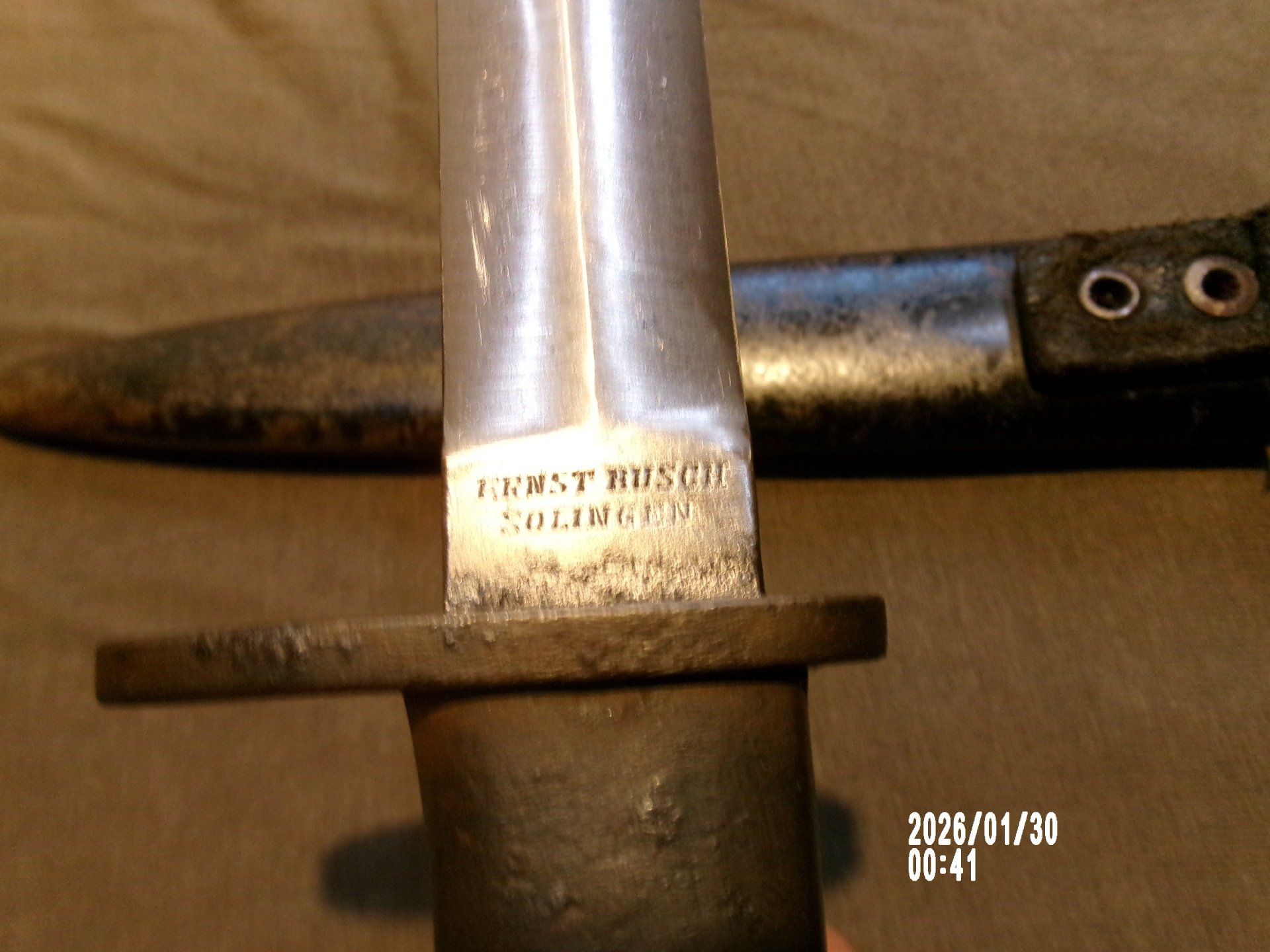 seltener Ganzmetall Grabendolch von Ernst Busch, Abnahme, Kampfmesser 1 WK Feldgrau – Bild 4