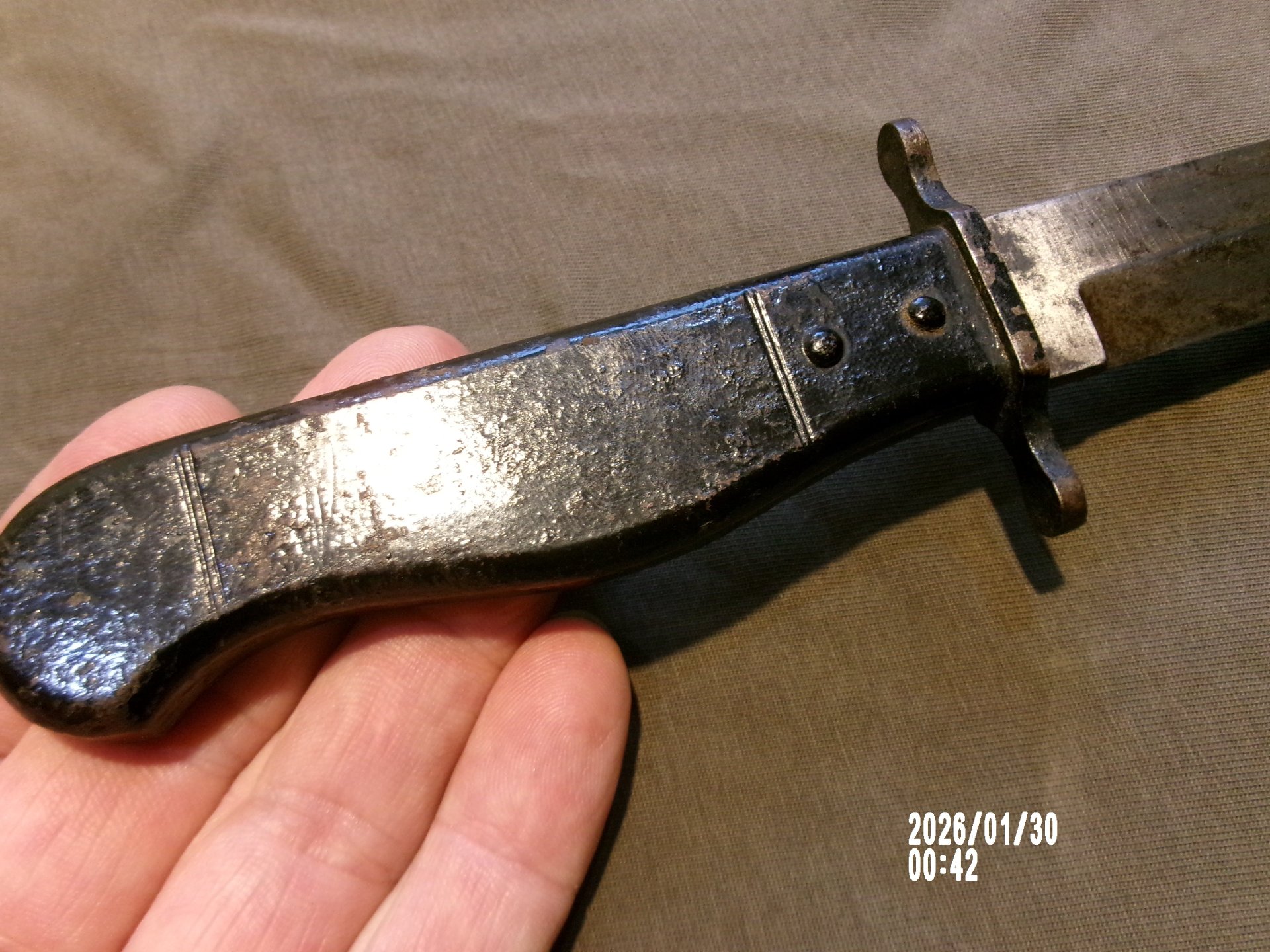 seltener Grabendolch, Kampfmesser 1 WK, Ganz Metall, Ges. Gesch – Bild 2
