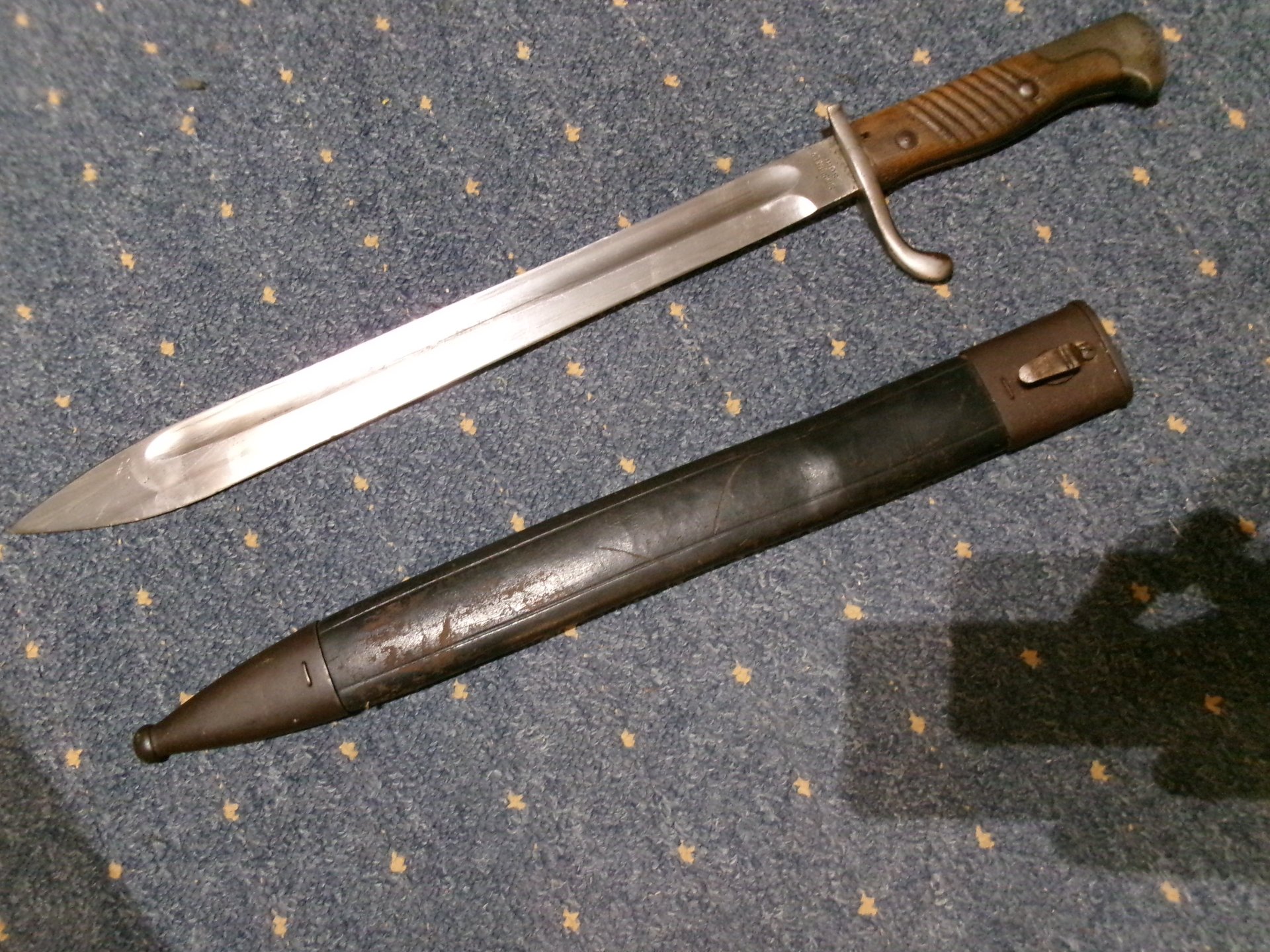 98/05 a.A. Bajonett, 1 WK Simson SuhlW15, Seitengewehr, Feldgrau Sturmtruppe – Bild 2