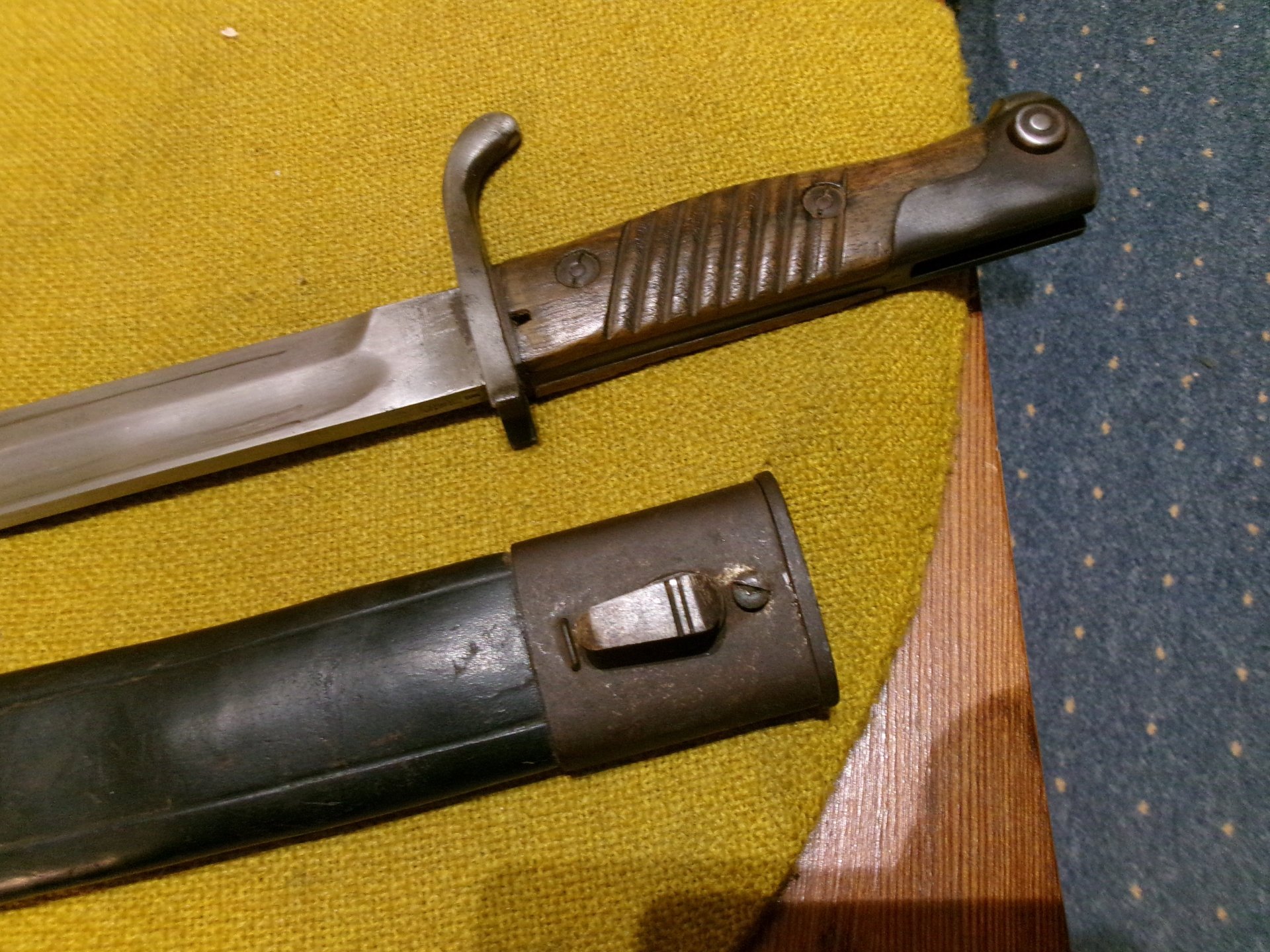 98/05 a.A. Bajonett, 1 WK Simson SuhlW15, Seitengewehr, Feldgrau Sturmtruppe – Bild 6