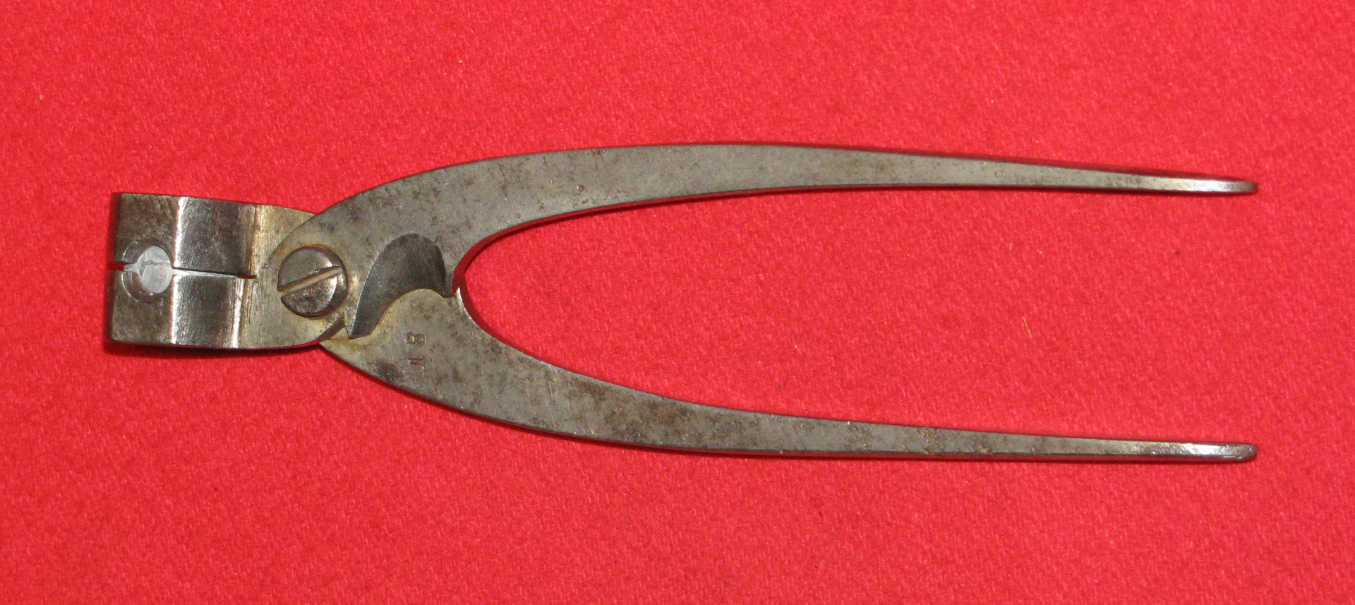 Alte Stahl Kugel - Zange mit 18 für Blei - Kugeln mit ca. 16,5mm Durchmesser – Bild 1