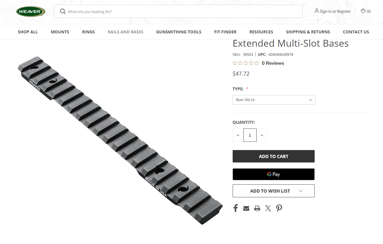 Weaver Extended Multi-Slot Remington 700 – Bild 1