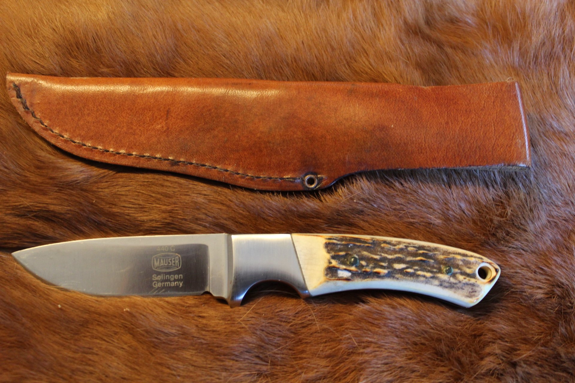 Handliches Mauser Jagdmesser mit Horn Griffschalen – Bild 1