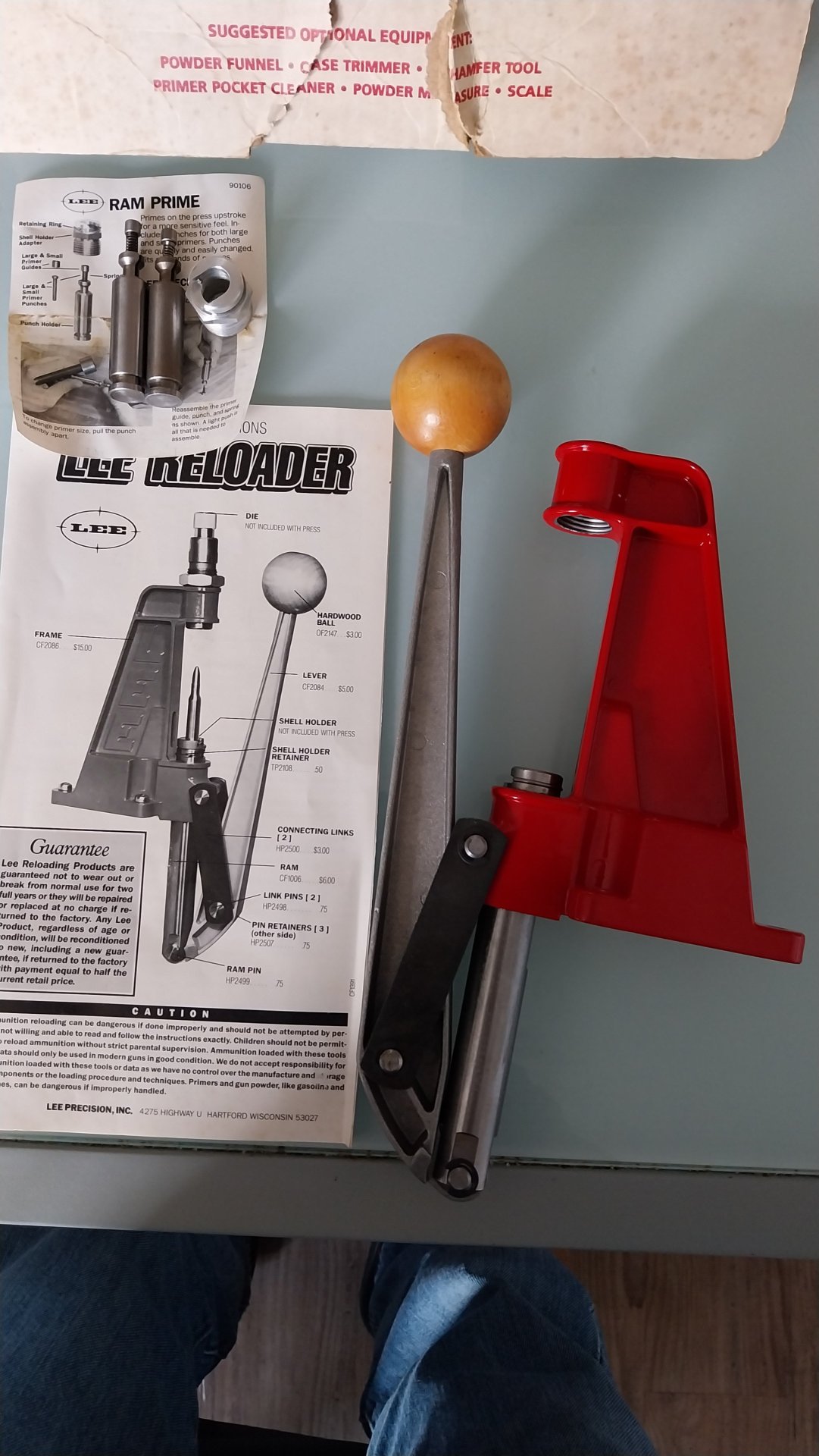 Wiederderladen Presse LEE Reloader Presse mit Zündhüchensetzer LR und SR. – Bild 1