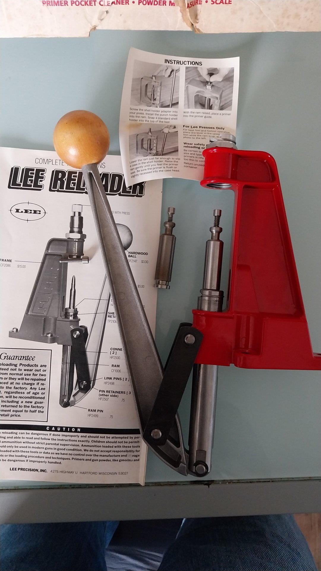 Wiederderladen Presse LEE Reloader Presse mit Zündhüchensetzer LR und SR. – Bild 2