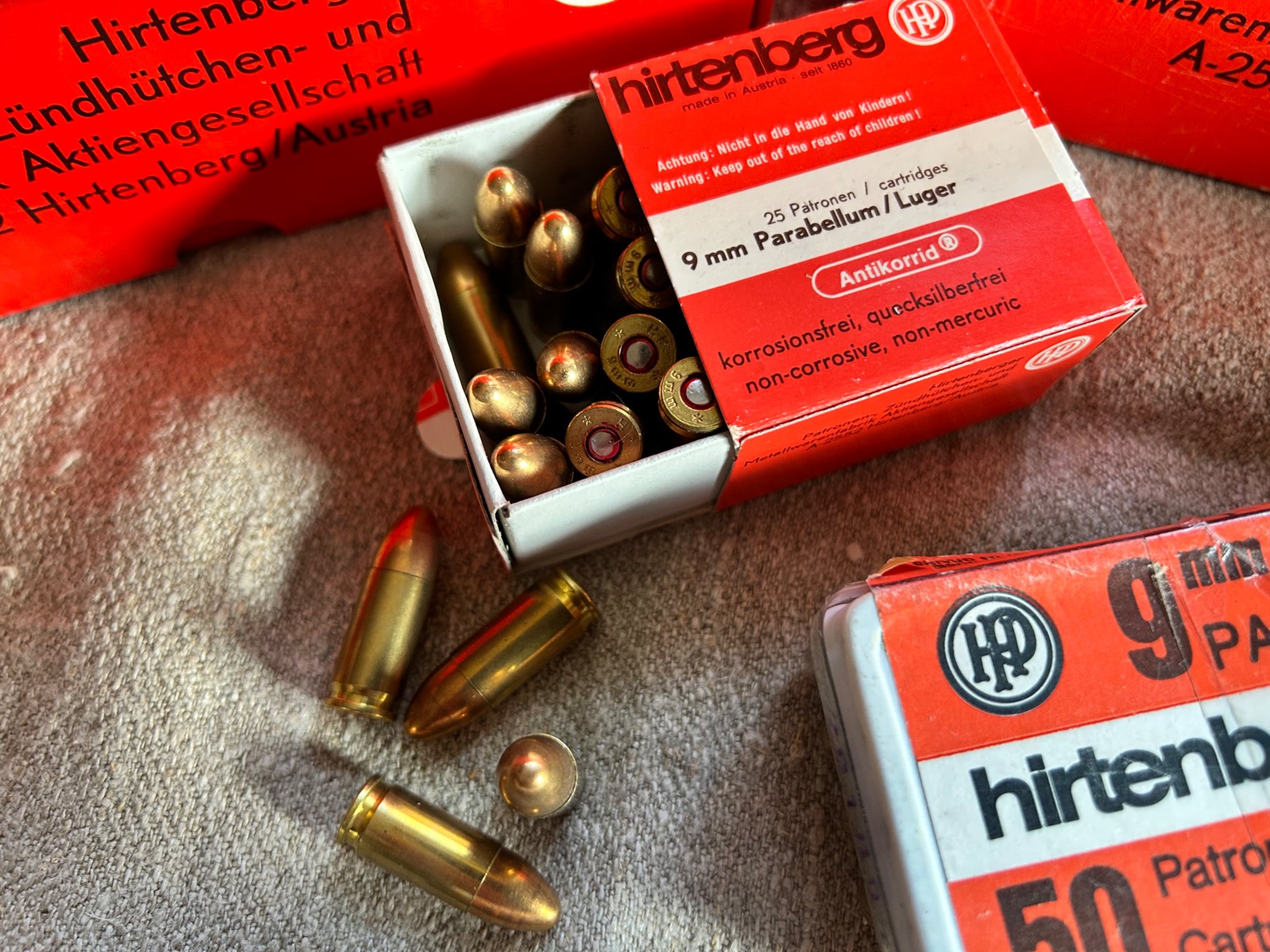 Munition 9mm Luger Parabellum 9x19mm 1.450 Schuss Hirtenberger – Bild 2