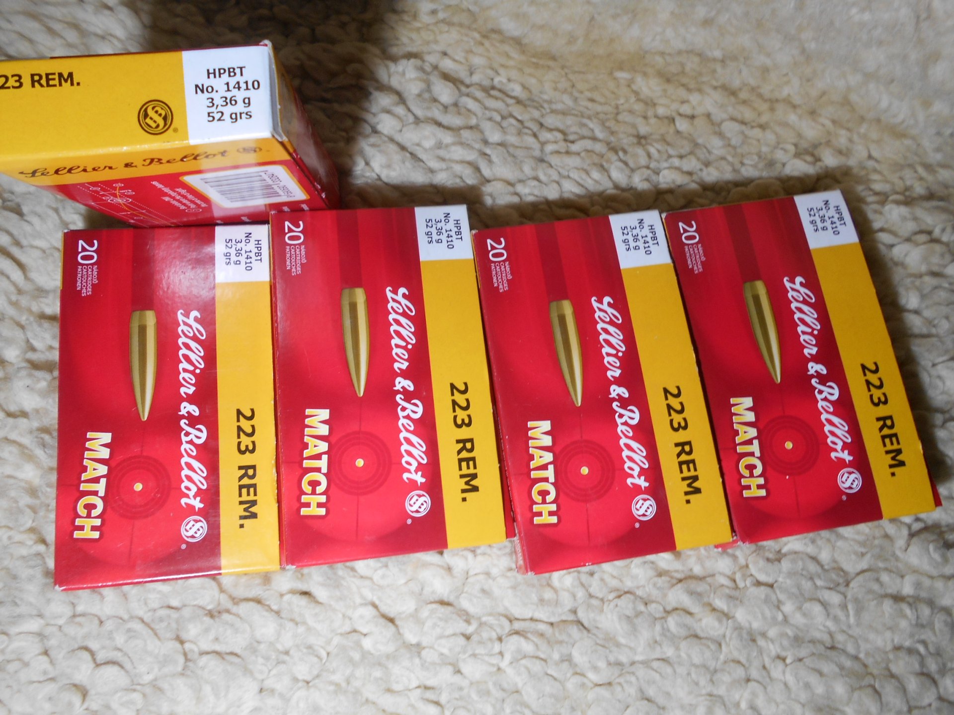 100 Schuss S&B .223 Rem. Match ,3,36g/52grs, HPBT, No.1410 – Bild 1