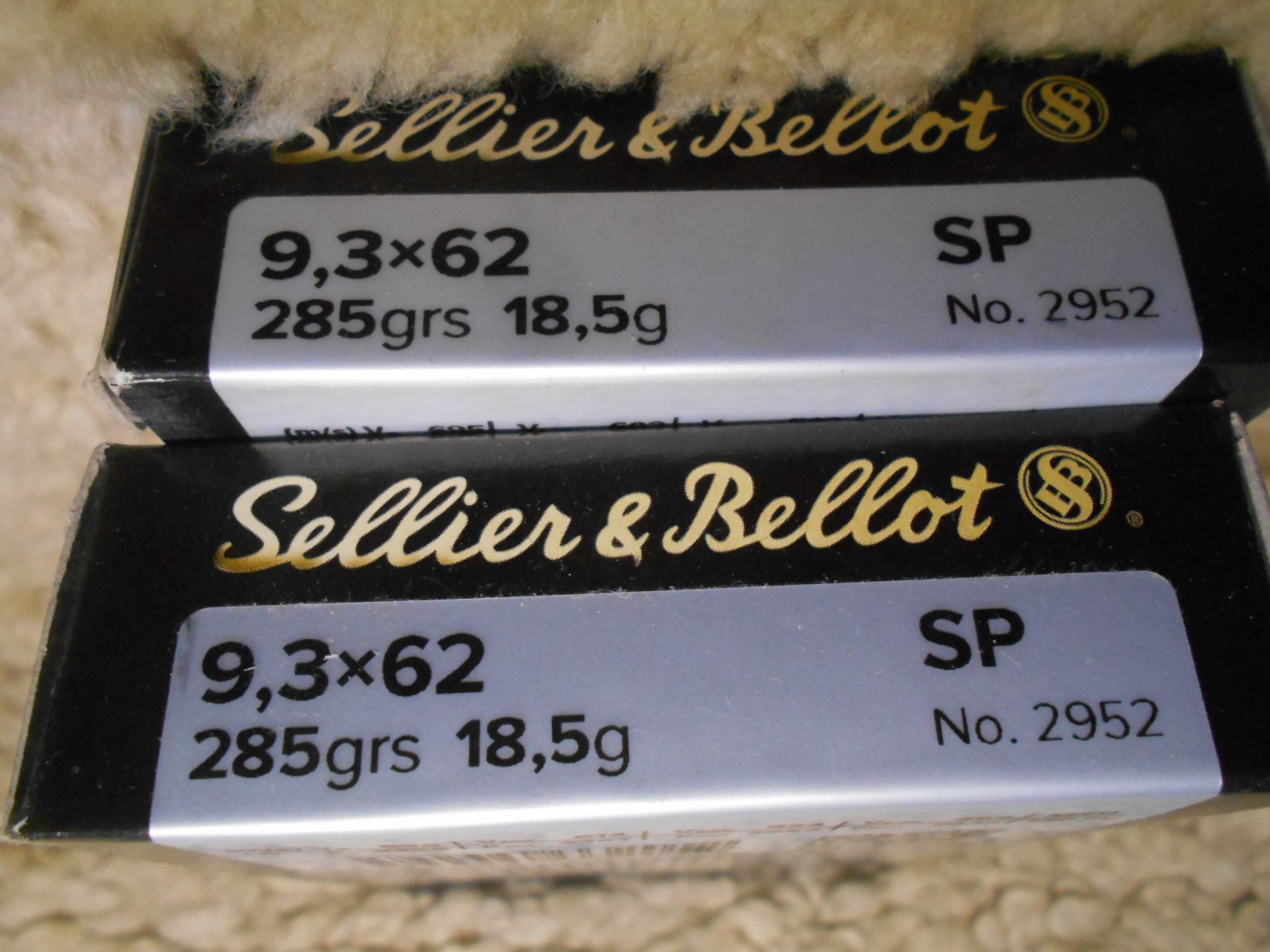 40 Schuss S&B Kal.9,3x62, SP Teilmantel, 285grs/18,5g, No.2952 – Bild 1