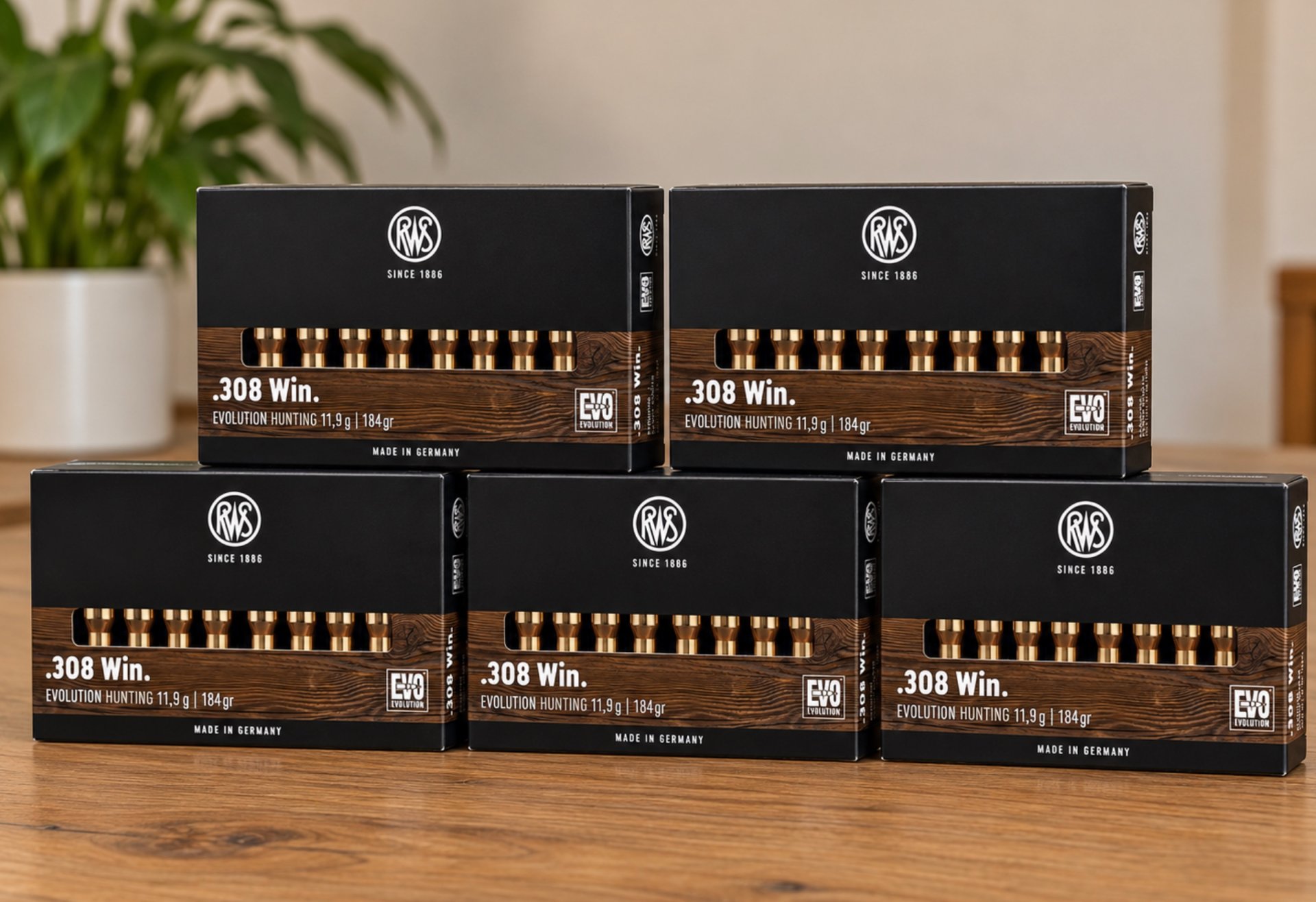 RWS Evolution .308 Win., 11,9 g (184 gr) 5 Packungen (100 Schuss) – Bild 1