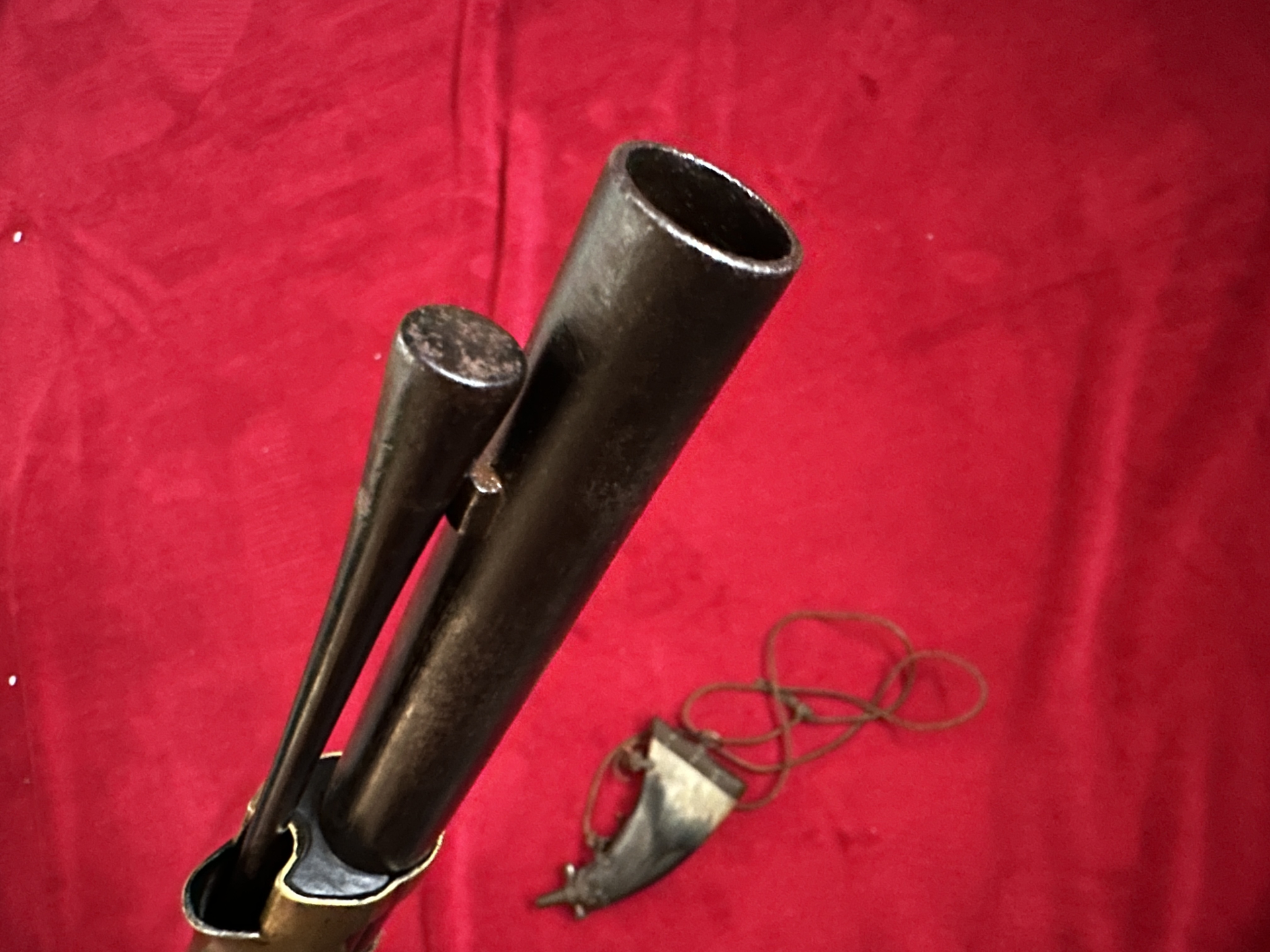 ==>Schwere antike VL-Büchse um 1800 aus Sammlung -Cal.19 mm selten so komplett +Pulverflasche 1.2m ! – Bild 6