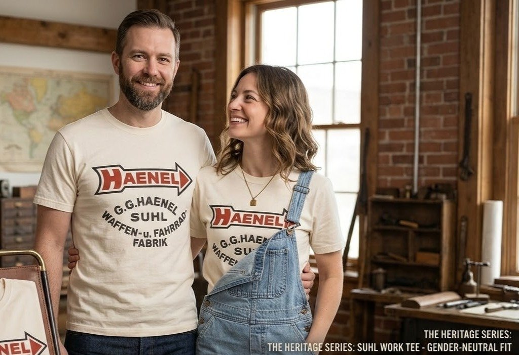 G.G. Haenel Suhl "Heritage" T-Shirt – Das ikonische Werk-Design für Damen & Herren – Bild 2