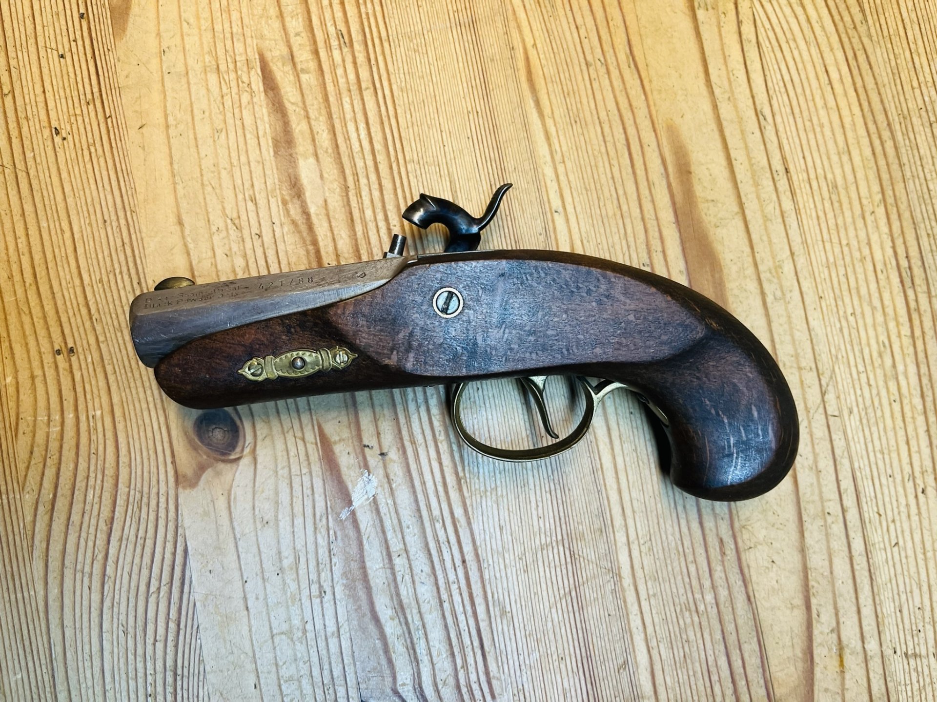 sehr schöne Schwarzpulver Pistole Philadelphia Derringer Cal.45 Black Powder – Bild 3