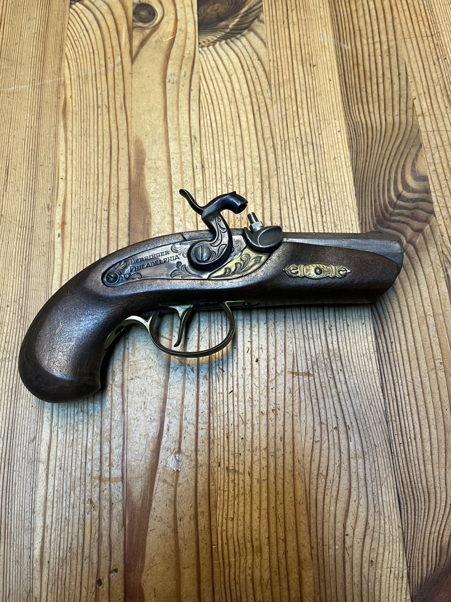 sehr schöne Schwarzpulver Pistole Philadelphia Derringer Cal.45 Black Powder – Bild 6