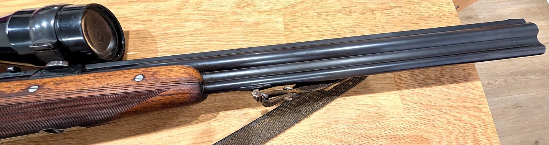 BÜHAG Suhl Bockflinte 16/70 mit Wechsellauf 16/70 / 7x65R - Linksschaft - lange Seitenplatten !!!!! – Bild 5