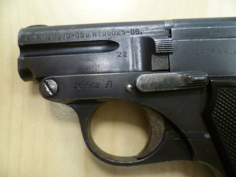 Pistole Steyr Model 1909 Pieper Kipplauf 6,35mm Browning – Bild 4