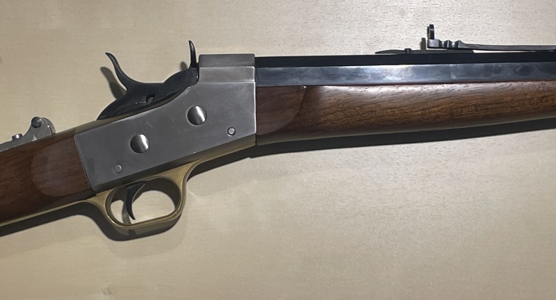 Pedersoli Rolling Block Einzellader Büchse .357 Magnum mit Dioptersockel und Schiebevisier – immagine 2
